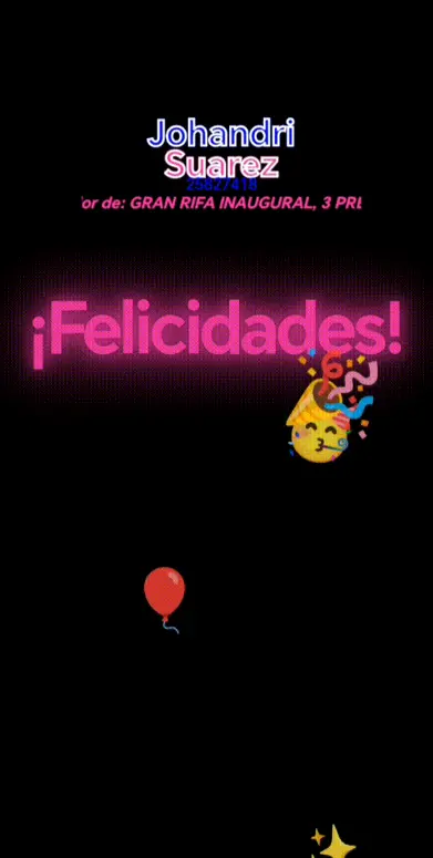 Anuncio de múltiples ganadores con animación